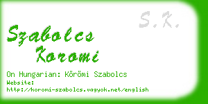 szabolcs koromi business card